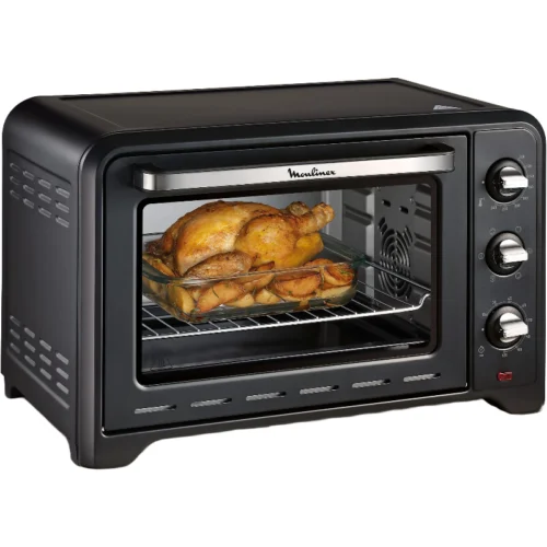 Mini horno - Moulinex OX4648 OPTIMO, 1600 W, Capacidad 33 L, Hasta 240°C, 6 modos de cocción, Temporizador 120 min., Accesorios incluidos, Negro