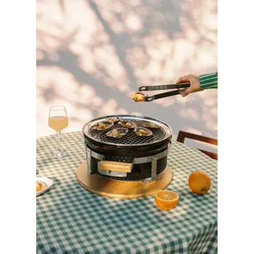 Create BBQ KAMADO HIBACHI Barbacoa Redonda con grill Y plancha